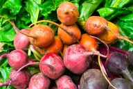 Orange, Pink and Red bunches of beets